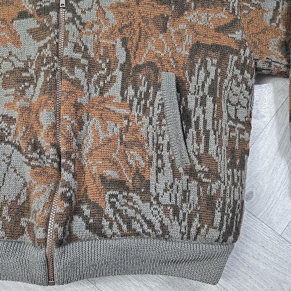 VTG Cabelas Large Wool Camo Sweater Realtree Lined Insulated Hunting Zip Jacket - Picture 7 of 16